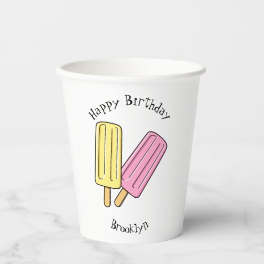 Gobelets En Papier Illustration de Ice pop (Recto)