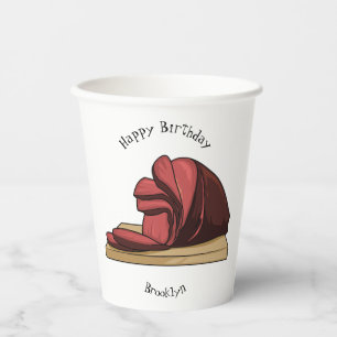 Gobelets En Papier Illustration de jambon