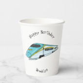 Gobelets En Papier Illustration de la bande dessinée d'un train à bal (Verso)