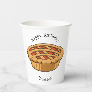 Gobelets En Papier Illustration de la caricature à tarte