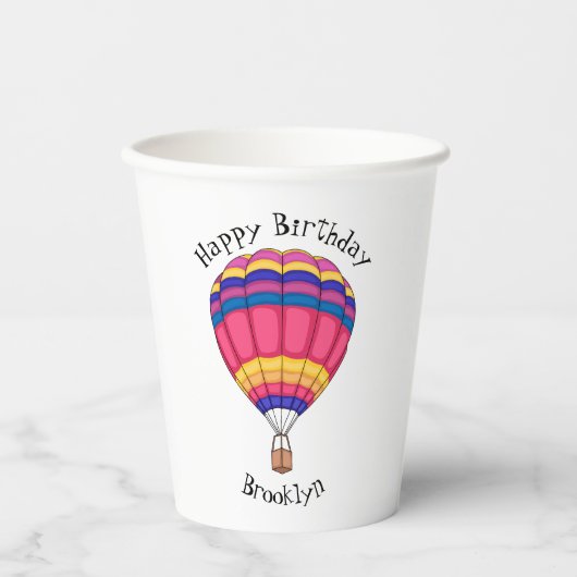 Gobelets En Papier Illustration de la montgolfière (Recto)