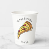 Gobelets En Papier Illustration de la pizza (Verso)