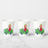 Gobelets En Papier Illustration de la voiture verte pour enfants