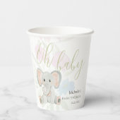 Gobelets En Papier Illustration de l'aquarelle des éléphants de print (Verso)