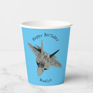 Gobelets En Papier Illustration de l'avion de chasse