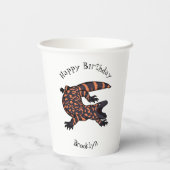 Gobelets En Papier Illustration de lézard géant affamé (Verso)