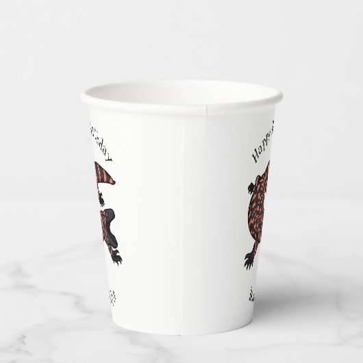 Gobelets En Papier Illustration de lézard géant affamé (Droite)