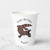 Gobelets En Papier Illustration de lézard géant affamé (Recto)