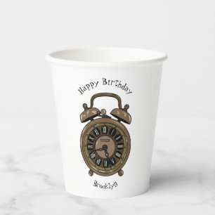 Gobelets En Papier Illustration de l'horloge d'alarme