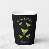Gobelets En Papier Illustration de Luna Moth (Verso)