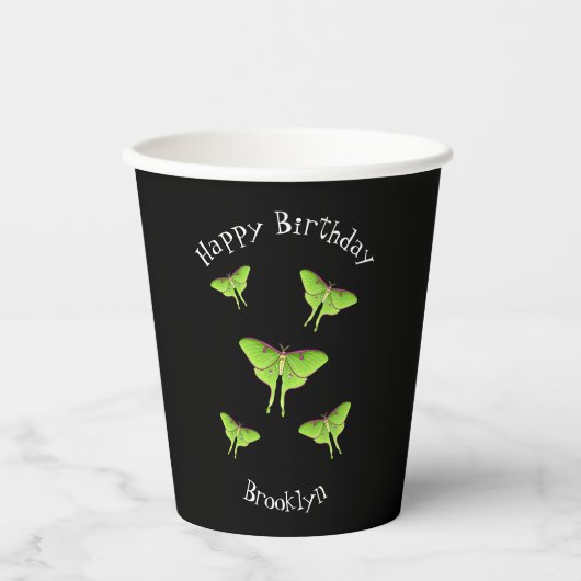 Gobelets En Papier Illustration de Luna Moth (Recto)