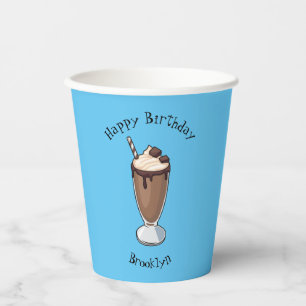 Gobelets En Papier Illustration de milk-shake au chocolat
