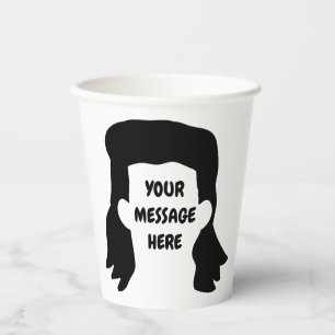 Gobelets En Papier Illustration de Mullet de message personnalisé am