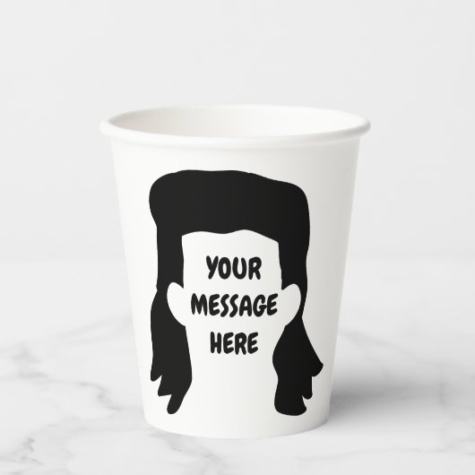 Gobelets En Papier Illustration de Mullet de message personnalisé amu (Recto)