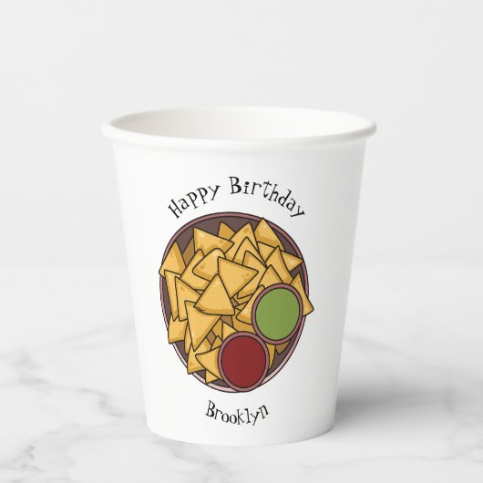 Gobelets En Papier Illustration de Nachos (Recto)