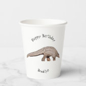 Gobelets En Papier Illustration de Pangolin (Verso)