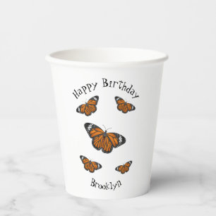 Gobelets En Papier Illustration de papillon monarque