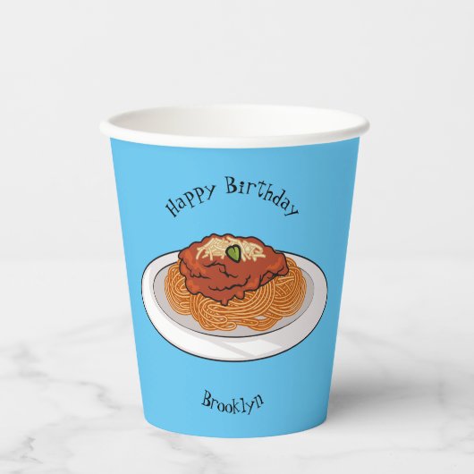 Gobelets En Papier Illustration de Spaghetti (Recto)