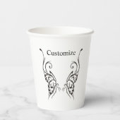 Gobelets En Papier Illustration de tatouage papillon stylisé (Verso)