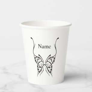 Gobelets En Papier Illustration de tatouage papillon stylisé