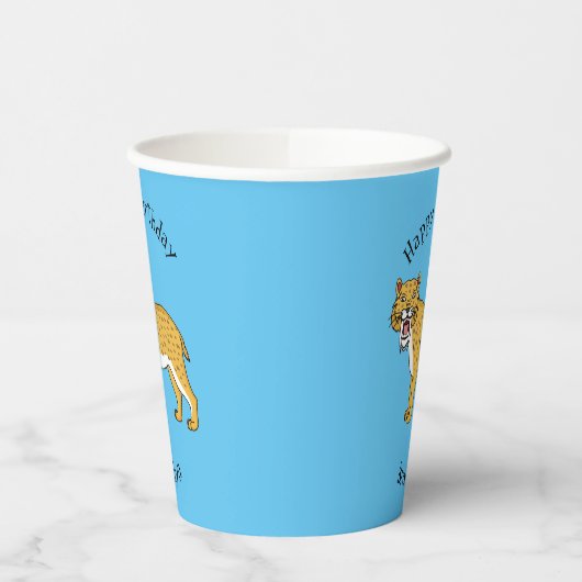 Gobelets En Papier Illustration de tigre à dents de sabre (Gauche)