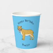 Gobelets En Papier Illustration de tigre à dents de sabre (Recto)