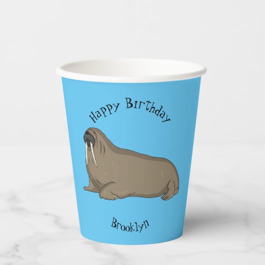 Gobelets En Papier Illustration de Walrus (Recto)