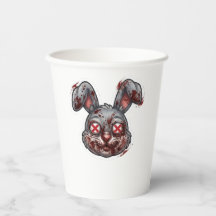 Illustration d'Halloween de lapin zombie sanglant 