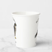 Gobelets En Papier Illustration d'oiseau de faucon pèlerin (Gauche)
