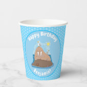 Gobelets En Papier Illustration drôle de morse joyeux (Recto)