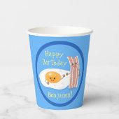 Gobelets En Papier Illustration du bacon mignon et de l'oeuf (Verso)