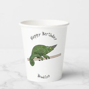 Gobelets En Papier Illustration du caméléon de Jackson