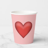 Gobelets En Papier Illustration du coeur rouge (Recto)