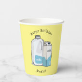 Gobelets En Papier Illustration du lait (Verso)