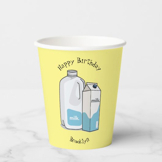 Gobelets En Papier Illustration du lait (Recto)