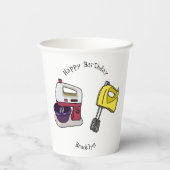 Gobelets En Papier Illustration du mixer (Verso)