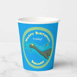 Gobelets En Papier Illustration du monstre marin mignon