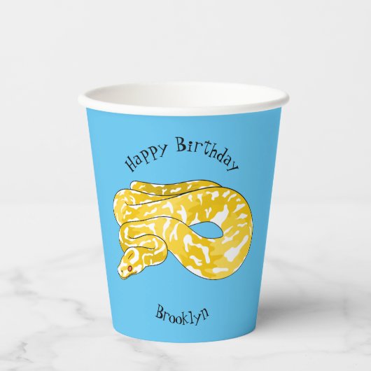 Gobelets En Papier Illustration du serpent python birman (Recto)