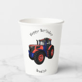 Gobelets En Papier Illustration du tracteur (Verso)