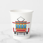 Gobelets En Papier Illustration du tramway rétro (Recto)