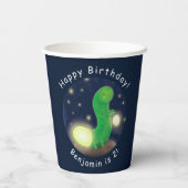 Gobelets En Papier Illustration du ver vert mou (Verso)