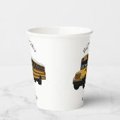 Gobelets En Papier Illustration d'un autobus scolaire (Gauche)