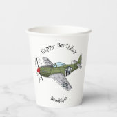 Gobelets En Papier Illustration d'un avion militaire (Verso)