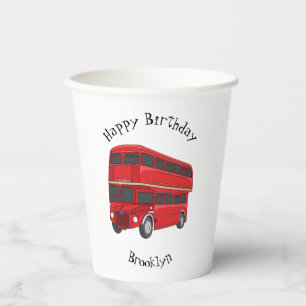 Gobelets En Papier Illustration d'un bus à deux étages