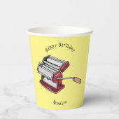 Gobelets En Papier Illustration d'un fabricant de pâtes alimentaires (Verso)