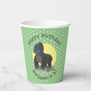 Gobelets En Papier Illustration d'un grand joyeux gorille