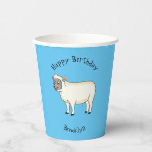 Gobelets En Papier Illustration d'un mouton joyeux