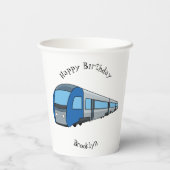 Gobelets En Papier Illustration d'un train électrique (Verso)