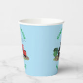 Gobelets En Papier Illustration d'une locomotive à vapeur mûre (Gauche)