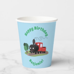 Gobelets En Papier Illustration d'une locomotive à vapeur mûre